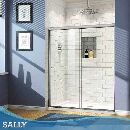 SALLY Double Sliding Shower Bypass Framed Doors Enclosure