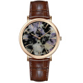 Natural Gem Stone Dials Woman Quartz Leather Watch