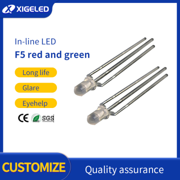 Spina dritta f5-luce led bicolore generale rossa e verde
