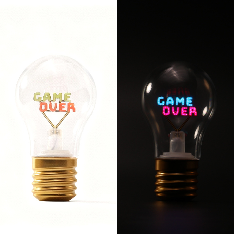 Game over Pattern LED Charging Bulb