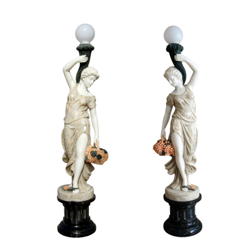 Elegant Marble Lady Floor Lamps Pomona Goddess