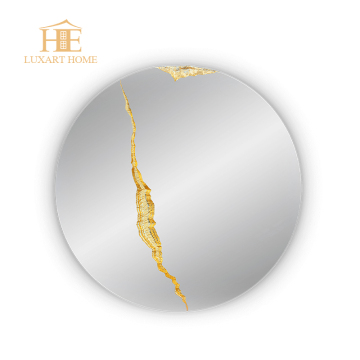 Gold Stainless Steel Luxury Round Wall Mirror - Customized Unique Design Decoration