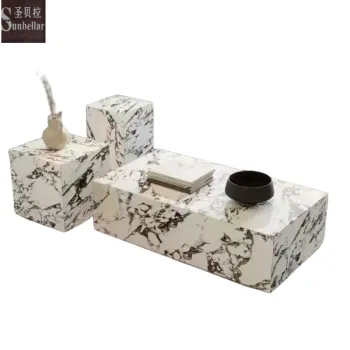 Modern Luxury Marble Coffee Table Set for Living Room Decor