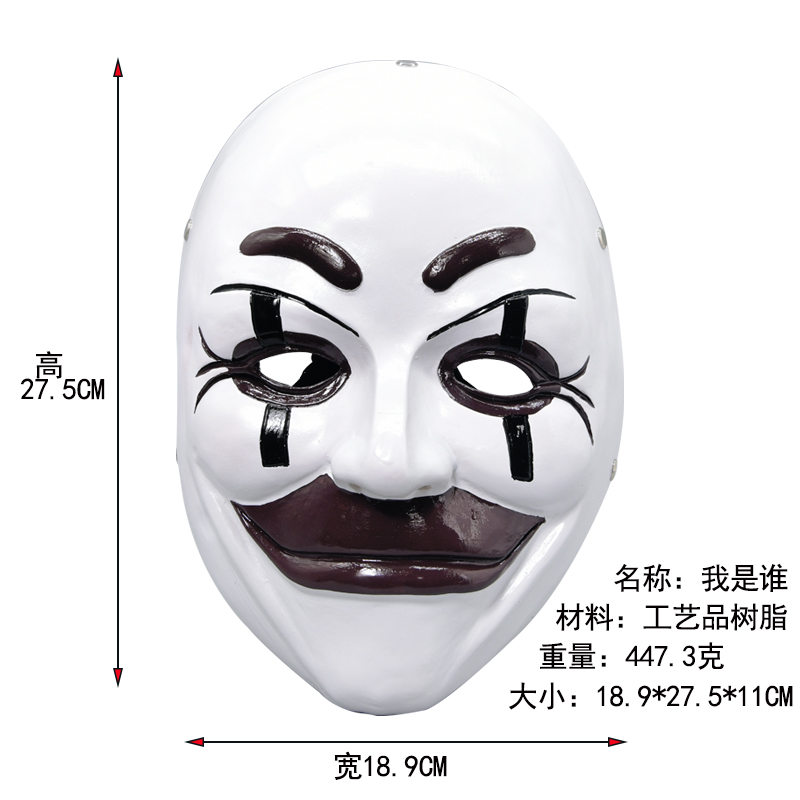 Creepy Grinning Clown Resin Halloween Mask