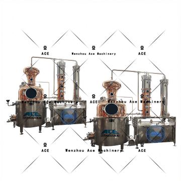 Équipement immobile à colonne de cuivre pour le whisky et la vodka - Capacité de 2500L