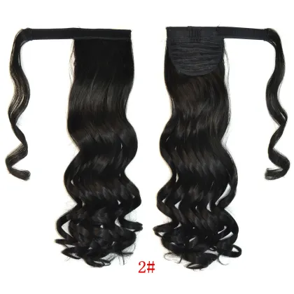Long culry cambodian blonde elastic pony tail bands pony tail hair extension