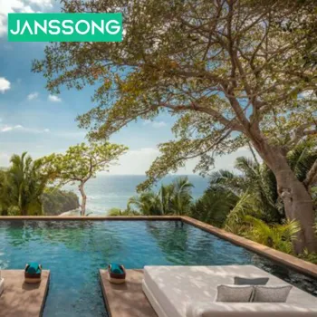 Modern Teak Wood Outdoor Daybed for Swimming Pool Area