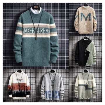 Winter Jacquard Wool Sweater - Men's Pullover Knitted Sweater Custom Made in China