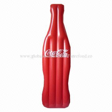 Inflatable Bottle-shaped Floating Mat, Made of 0.18 to 0.35mm PVC Material