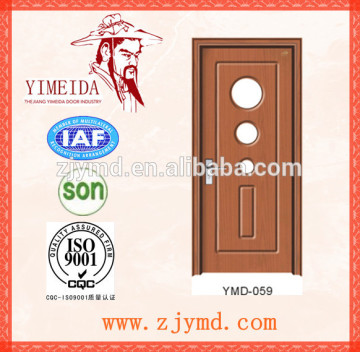 wooden interior glass doors with pvc laminated