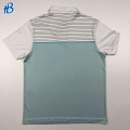 Benutzerdefiniertes Design weißer Cyan-Streifen-Polo-Hemden