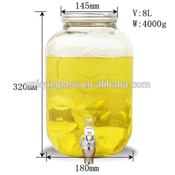 Big clear commerical juice cold drink dispensers with tap 8L                        
                                                Quality Assured