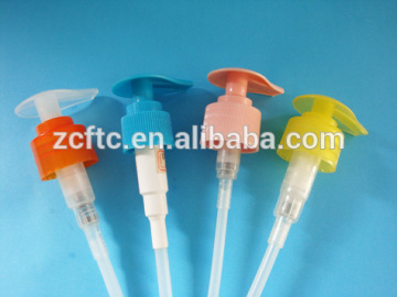 colored shampoo lotion dispenser pump with ribbed closure,colorful shower gel lotion pumps