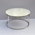 round marble top stainless steel coffee table