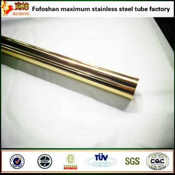 316 polish gold colored stainless steel pipe PVD plating color golden inox tube