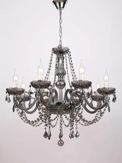 Modern Dining Room Smoke grey K9 Crystal Chandelier