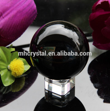 Black Crystal Ball 80mm Glass Sphere with Stand MH-Q0174