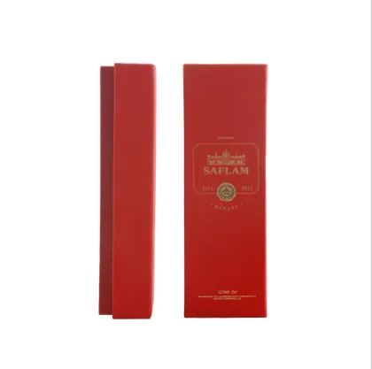Red Wine Box Gold Foil Logo with Space