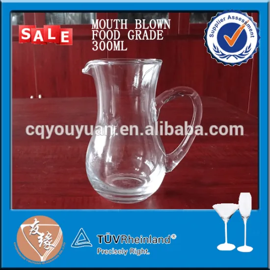 10oz 300ml handblown flint glass water carafe