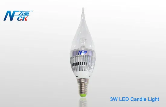 Aluminum 3w Warm White E14 Led Candle Light Bulbs , Ra90 250lm Led