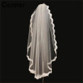 Canner Short Wedding Veil White Lvory One Layer Lace Flower Edge Appliques Bridal Veils Wedding Accessories