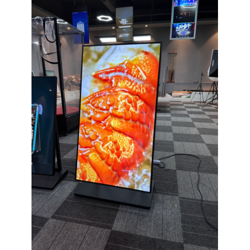 מסך פרסום LCD נייד מתכוונן לגובה