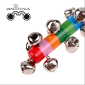 Rainbow color baby wooden rattle