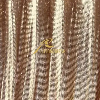 Metallic fabric curtain for metal partition decorative