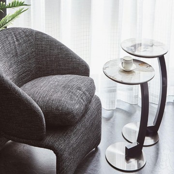 Kurve Side Table Couchtisch weiß