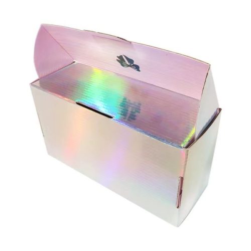 polished silver card iridescent finish shimmering gift boxes