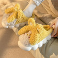 Cappy rabbit plush thick soled non-slip cotton slippers