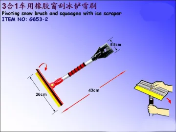 3-in-1 Pivoting Snow Brush And Squeegee With Ice Scraper