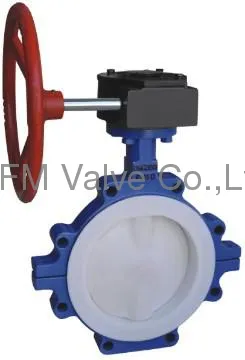 Worm-Gear PFA Lined flanged Butterfly Valves manufacturer
