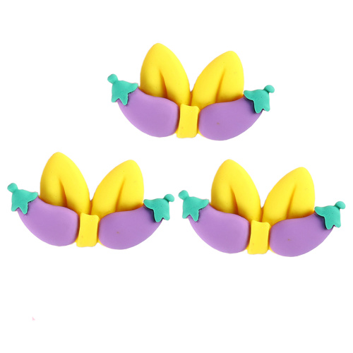 50Pcs Cartoon Fruits Ear Flat back Resin Cabochon Kawaii Hair Bows Accessories Fit Phone Case DecorDIY Scrapbooking Anime Craft