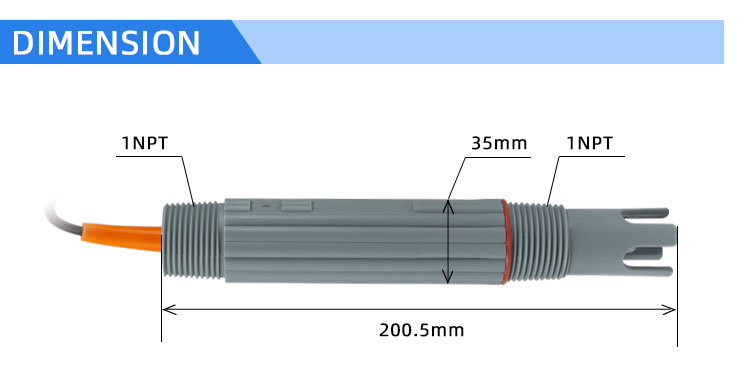 Industrial PH Probe Dimensions