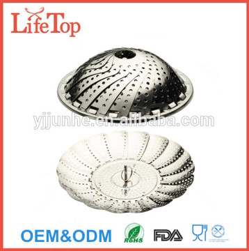 Different Size Stainless Steel Vegetable Folding Collapsible Steamer