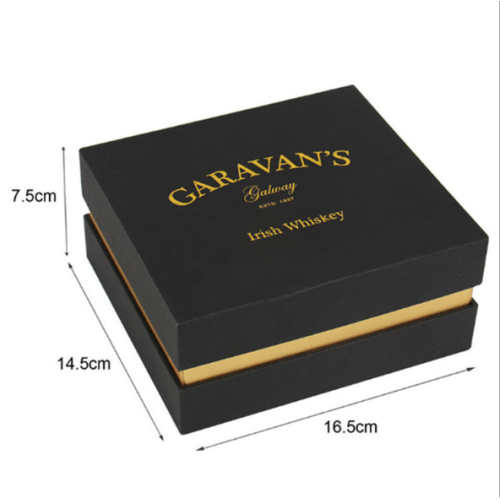 Square black gold foil gift box with space