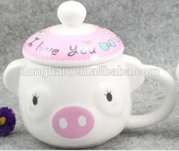 cartoon ceramic diner mug with lid