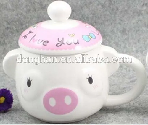 cartoon ceramic diner mug with lid