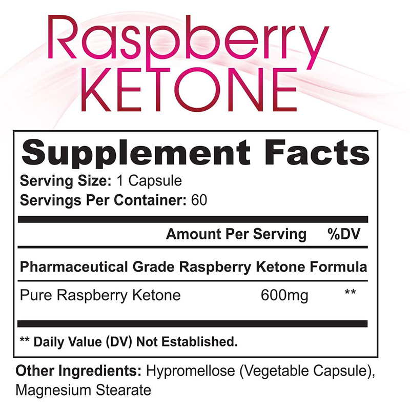 OEM/ODM Bulk Vegan Pure Organic Fat Burning Supplement Weight Loss Raspberry Ketone Slimming Capsules