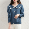 Women Vintage Lapel Collar Cardigan Sweater