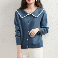 Femmes Pull cardigan en collier de revers vintage