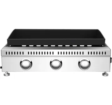 3 Burners Propane Gas Plancha BBQ Grill Tabletop for Camping