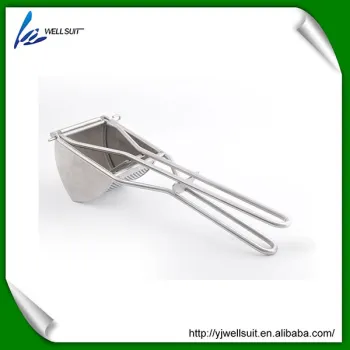 Stainless steel potato masher or potato press with mirror polished