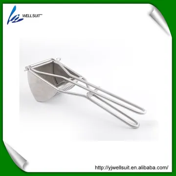 Stainless steel potato masher or potato press with mirror polished