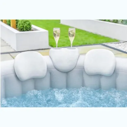 Durable PU Bathtub Tray: Waterproof Hot Tub Drink Holder with Pillows