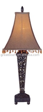 Traditional Iron and fabric table lamp D2112 for hotel
