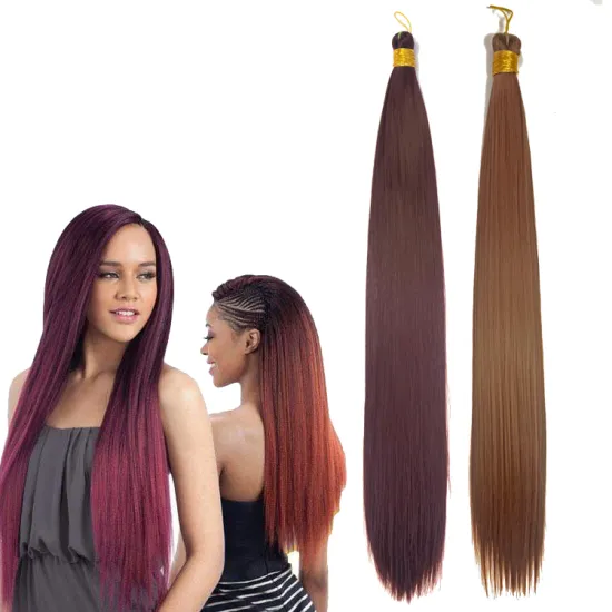Wholesale Synthetic  Extension  Braiding Hair Straight Hair Bundle Crochet Synthetic Braiding Hair Pre Stretch Wholesale Crochet