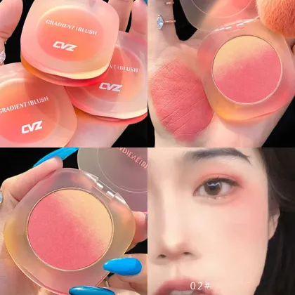 Natural Nude Three-Color Gradient Blush Waterproof Rouge for Brightening Skin