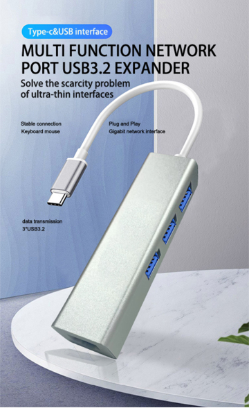 USB3.0 to Ethernet Adapter 3Port USB 3.0 HUB